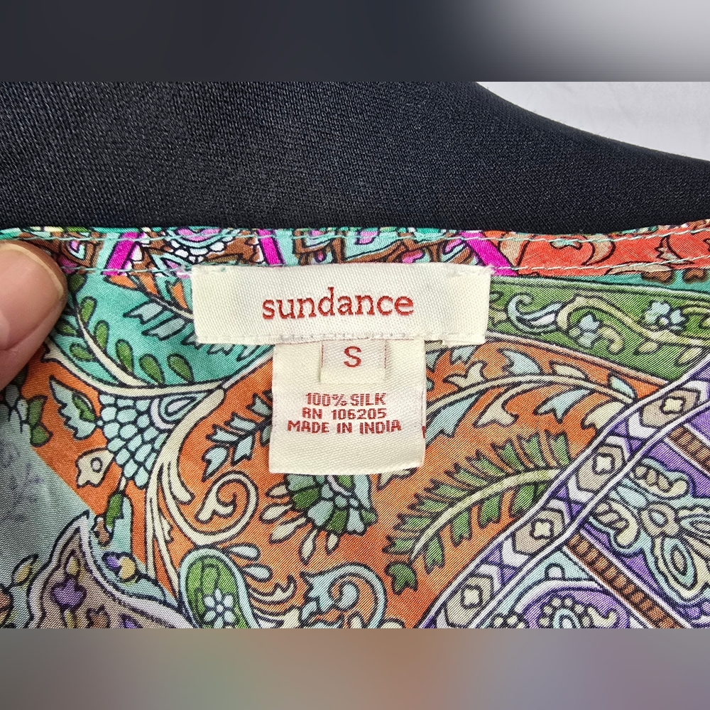 Sundance Patchwork Silk Bohemian Festive Women's Sleeveless Maxi Dress sz S - Picture 6 of 6